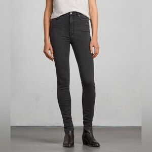 Allsaints Stilt Jet Black Skinny Jeans